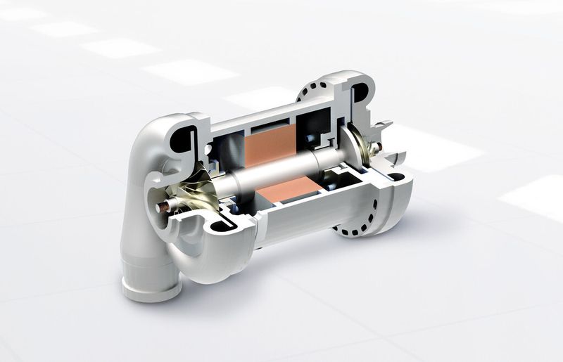 Schnittmodell des neuartigen Highspeed-Turbokompressors. (Bild: Boge)