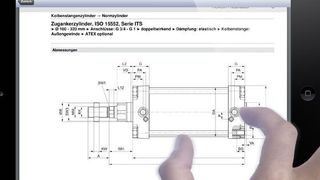 Die Katalog-App umfasst das Kernprogramm an Pneumatikkomponenten und bietet Detailinformationen zu jedem Produkt. (Bild Rexroth Pneumatics)