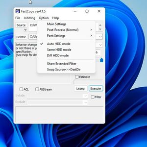 FastCopy bietet verschiedene Einstellungen.(Bild:  Joos (Screenshot))