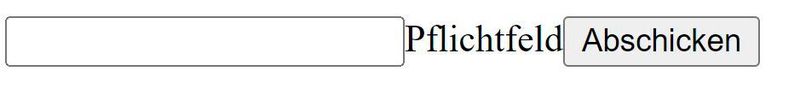 Das Formular mit Fehlermeldung.