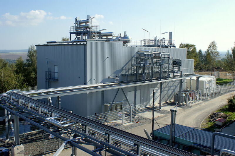Aus Braunkohlen-Synthesegas wird Benzin: Technikumsanlage an der TU Bergakademie Freiberg (Bild: TU Freiberg)