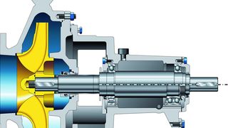 Der vergrößerte konische Dichtungsraum reduziert den Verschleiß bei der Förderung von aggressiven Medien und sorgt für eine bessere Entlüftung bei gasbeladenen Flüssigkeiten. (Bild: KSB)