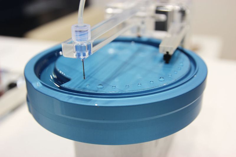 Der Demonstrator einer Mikrodosierpumpe von Bürkert arbeitet nach dem Prinzip der frequenzgesteuerten Durchflussmengenregelung. (Reinhardt / Devicemed)