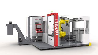 Das Dreh-Fräszentrum Traub TNX220 wird beim Index Open House mit der Automatisierungslösung iXcenter L präsentiert. (Bild: Index Gruppe)