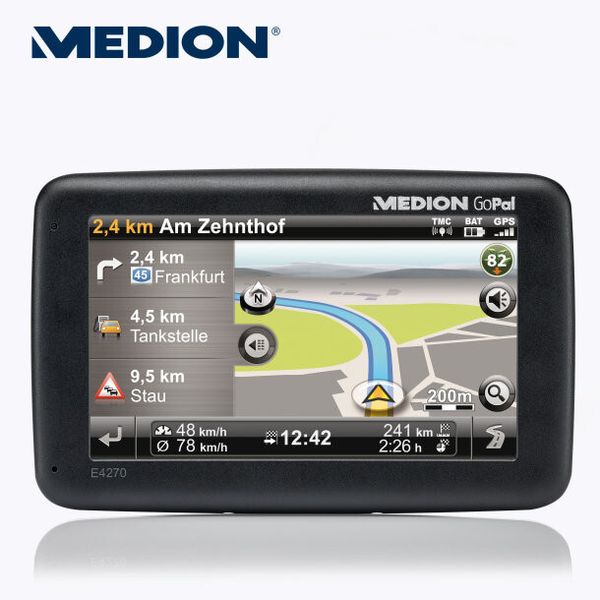 Das Medion Gopal E4270 hat aktuelles NAVTEQ-Kartenmaterial für 46 Länder in West- & Osteuropa an Bord. (Bild: Aldi Nord)