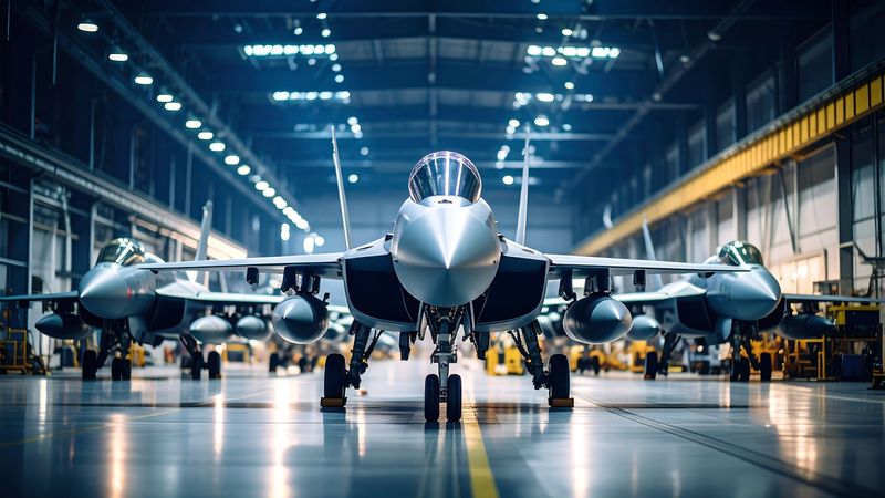 Exemplary representation of an aircraft with integrated Franke slewing joint(Source:  adobeStock)