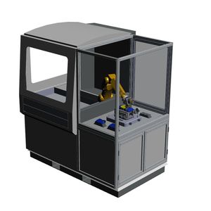 Roboterzelle SAV RZ10: SAV zeigte den automatisierten Spannbackenwechsel  am  Beispiel  der  Roboterzelle  SAV  RZ10.