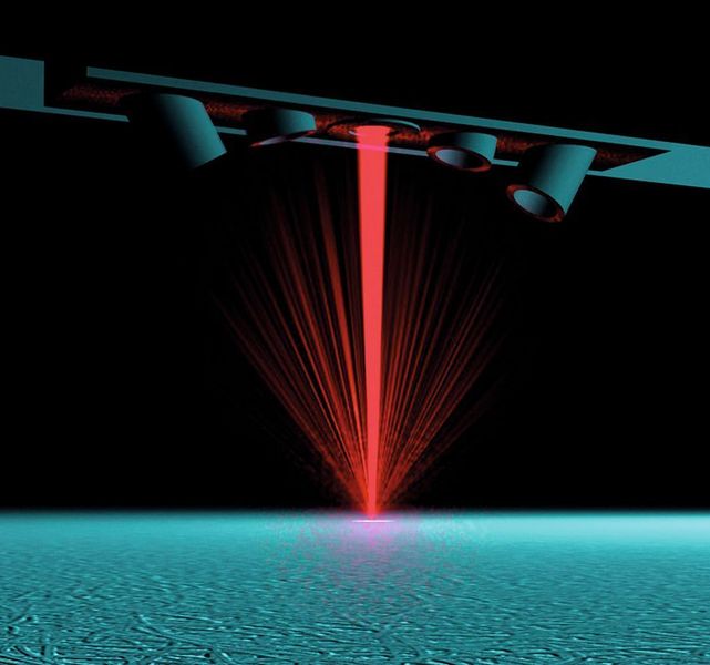 Ein Laserstrahl tastet die Oberfläche ab und misst dabei die Reflexionen. Bilder: Bayer Technology Services (Archiv: Vogel Business Media)