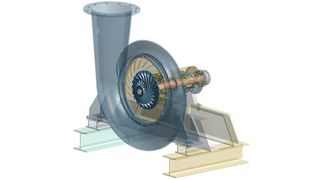 Einstufiger Turbokompressor (Bild: Dynardo)