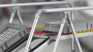 Mit dem Profilrohrsystem D30 von item konstruieren Sie flexible Betriebsmittel für die Lean Production direkt.  (Bild: item)