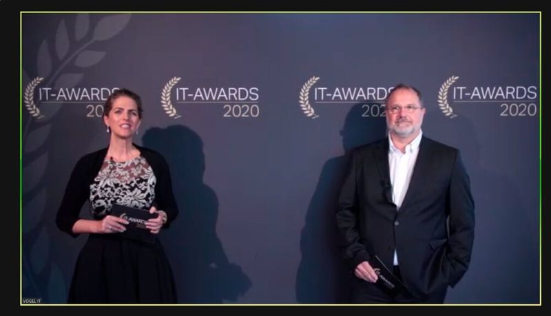 Vogel-IT-Moderatorin Margit Lieverz und Chefredakteur Andreas Donner eröffnen die Verleihung der IP-Insider-Awards. (Vogel IT-Medien)