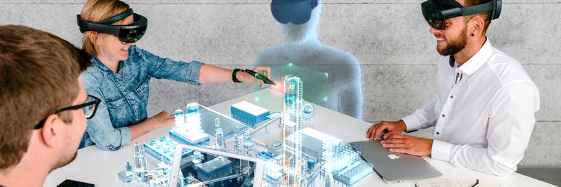 Kollaborative Anlagenplanung mit Augmented Reality.(Bild:  Simon Toplak / Holo-Light)