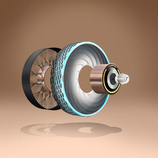 Anders als herkömmliche Reifen ist der Konzeptreifen modular aufgebaut. (Goodyear)