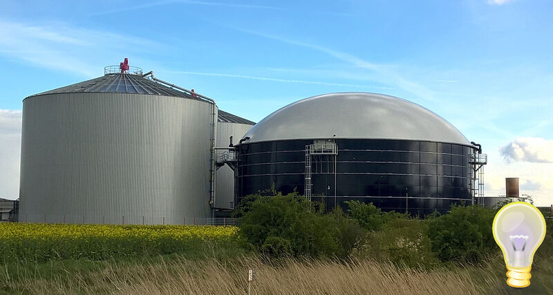 Platz 6: Biogas, 10,6 Mio. t CO2-Äq.  Über zehn Millionen Tonnen CO2-Äquivalente wurden 2018 durch Strom aus Biogasanlagen gespart.    Dass Biogas nicht immer verstromt werden muss, zeigt der folgende Beitrag über Wachse aus Biogas. (Bild: Pixabay/geraldK)