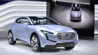 Schon in Genf vorgestellt und nun mit drei Elektromotoren für die IAA fest eingeplant: das Diesel-Hybrid-Konzept Viziv von Subaru. (Foto: Subaru)
