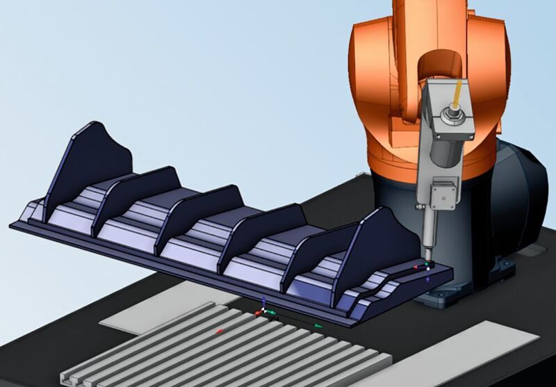 Das System Centum kombiniert Drucken und Fräsen mithilfe von Robotern – hier am Beispiel einer Heckspoilerfertigung. (Datentechnik Reitz)