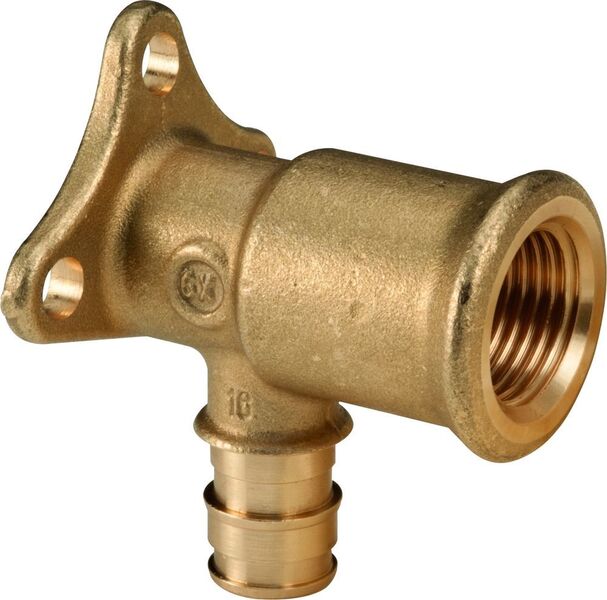 Beispiel für die Arten von Fittings für das neue Verteilersystem von Giacomini. Insgesamt stehen über 15 verschieden aus Pressmessing des Werkstoffs CW617N zur Auswahl. (Giacomini)