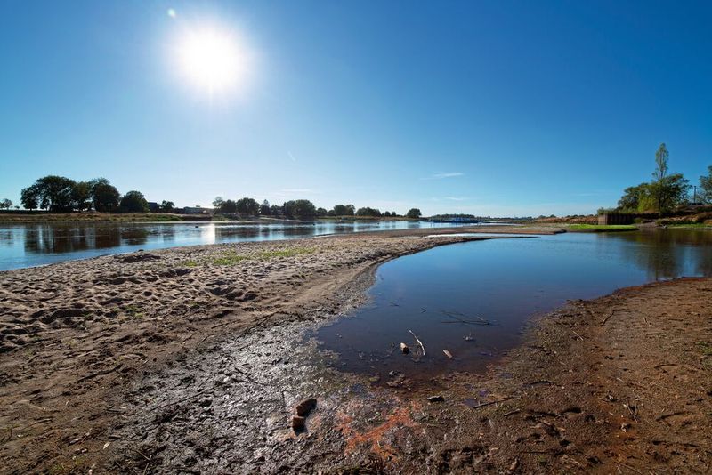 Niedrigwasser der Elbe bei Barby. (© André Künzelmann (UFZ))