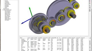 GWJ hat seine Berechnungssoftware erweitert. Das Bild zeigt den System-Manager mit Hubgetriebe. (GWJ)