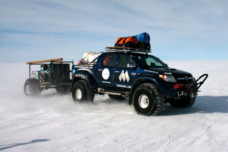 Der Pick-up Hilux machte sich 2010 auf den Weg zum Südpol. (Foto: Toyota)