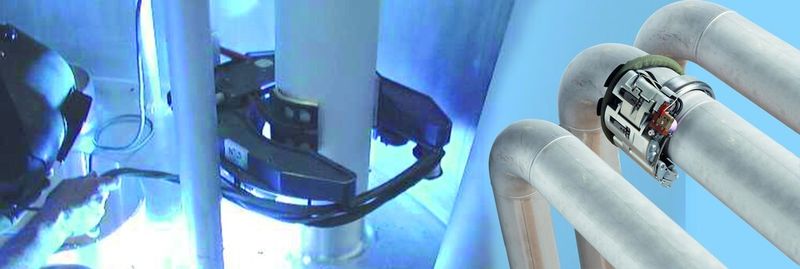 Mit offenen Orbitalschweißköpfen des Typs MU IV und extra flach ausgelegten Orbitalschweißfahrwerken der Polycar 30-Baureihe werden qualitativ hochwertige Schweißverbindungen hergestellt, ohne dass Schweißfehler zu verzeichnen sind. (Bild: Polysoude)