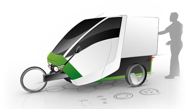 Das Innvelo-Three-Projekt entstand aus der Vorgabe des ICM — Institut Chemnitzer Maschinen- und Anlagenbau e.V. ein dreirädriges Elektrofahrzeug zu entwickeln. (Bild: Form & Drang)