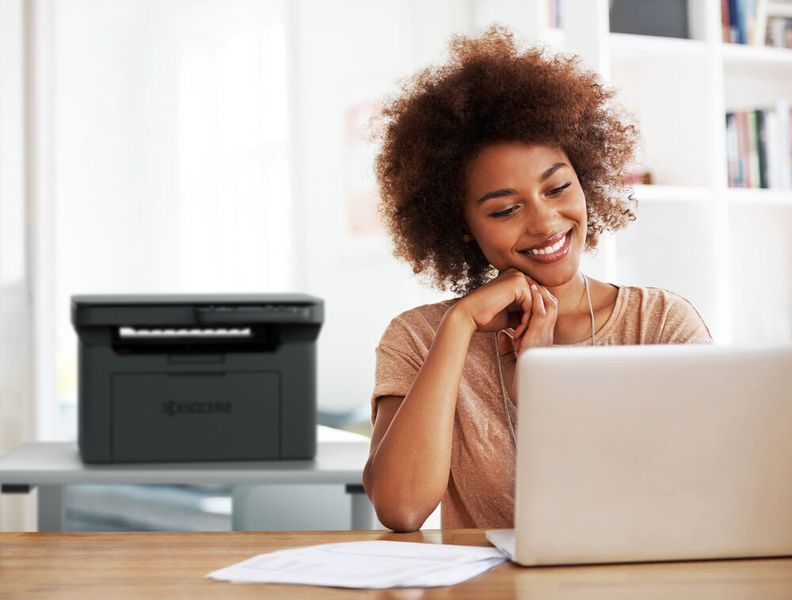 Der Kyocera MA2001 und der Kyocera MA2001w sind die 3-in-1-MFP-Varianten der kompakten Mono-Drucker. (Kyocera)