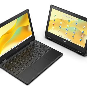 Beim Acer Chromebook Spin 311 ist das 11,6-Zoll-Touch-Display mit Stiftbedienung optional durch ein antimikrobielle beschichtetes Gorilla Glass geschützt. Die Auflösung des IPS-Panels beträgt wie beim Vorgänger 1.366 x 768 Picel.(Bild:  Acer)