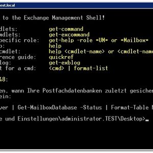 Abbildung 1: Bei Aufruf der Exchange Management-Shell wird eine Windows Powershell mit Erweiterungen gestartet. Voreingestellt ist der Tipp des Tages, der später aus dem Link entfernt werden kann