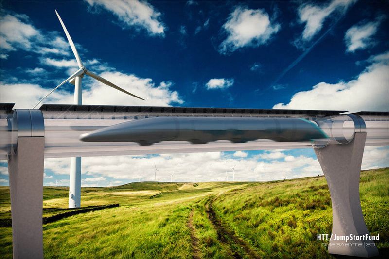 Die Hyperloop-Strecke soll im kalifornischen Quay Valley ab 2016 gebaut werden. (Bild: Hyperloop Transportation Technologies)