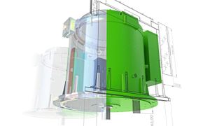 Die PM-Synchronmotoren sind enorm kraftdicht und die Bauform kann problemlos kurz und breit werden. Die gewünscht niedrige Bauhöhe verbraucht wenig Bauraum im Schiffskörper. (Bild: Oswald/Cadera Design)