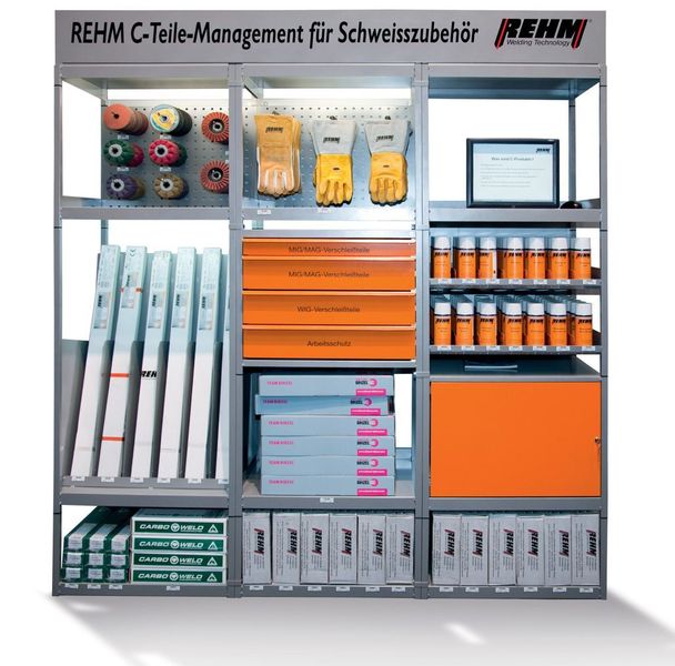 Drittes Messehighlight des Schweißtechnikherstellers ist der C-Teile Managment Service, der bis zu 60 % Kosteneinsparungen verspricht.  (Bild: Rehm)