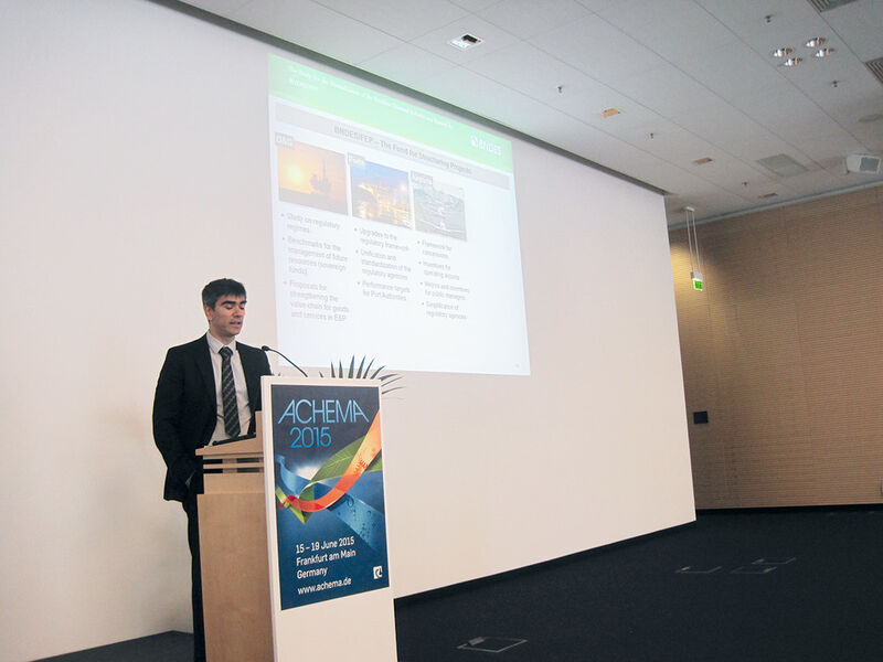 Felipe Periera, of the Brazilian National Development Bank, discussed a study about how to diversify the chemical industry in Brazil. (Picture: Jenkins)