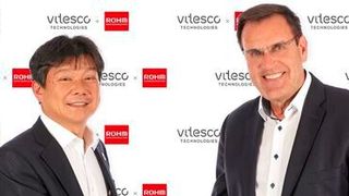 Mr. Andreas Wolf, CEO of Vitesco Technologies (right) and Dr. Kazuhide Ino, Member of the Board, Managing Executive Officer and CFO of ROHM Co. Ltd. (left). (Source: ROHM CO., LTD)