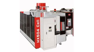 Hommel hat das Cell-Konzepts auf Flexibilität getrimmt, wie es heißt: Mit der Quaser HX 504 Cell könnten nun viele verschiedene Werkstücken in kleinen Stückzahlen bei hoher Wechselrate bearbeitet werden. Halle 12 am Stand A68 auf der EMO Hannover 2019. (Hommel-Gruppe)