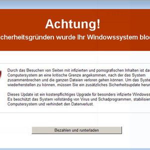 Erpressungstrojaner und Scareware kommen in verschiedenen Verkleidungen, mal als Pseudo-Update ...