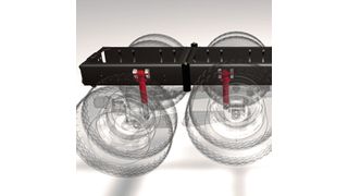 Das hydropneumatische Federungssystem Dynamic Truck and Trailer Suspension (DTS) reagiert aktiv auf den benötigten Federungsbedarf. (Weber)