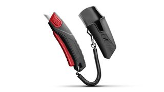 Das neue Gedore-Red-R93200023-Sicherheitsmesser verfügt über einen Griffkörper aus Aluminium und ein Holster mit Spiralkabel. (Bild: Gedore)