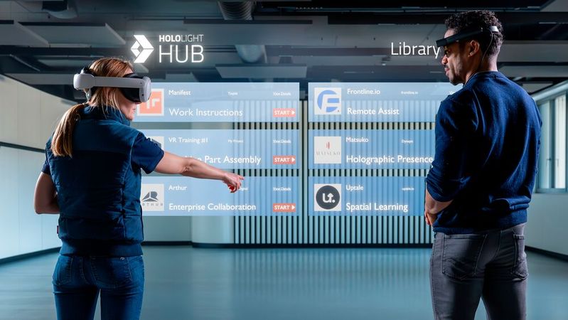 Hololight Hub bietet Unternehmen eine sichere und skalierbare Lösung für die Verwaltung und Bereitstellung von AR- und VR-Anwendungen.(Bild:  Hololight)