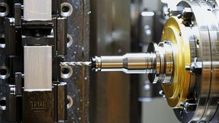 Blick auf die Werkzeug-Spindel-Powrgrip-Schnittstelle, die letztlich Drehzahl und Drehmoment in Höchstpräzision auf das Werkzeug übertragen muss. (Bild: Matthias Böhm)