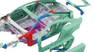 Die aktuelle Generation des Audi TT kombiniert eine Bodengruppe aus Stahl mit Aufbau und Anbauteilen aus Aluminium. Ultrahochfeste Stahlteile dienen der Verstärkung. (Quelle: Audi)