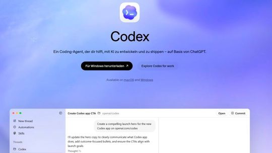 Das Update für OpenAI Codex bringt Computernutzung, In-App-Browser, Memory und über 90 zusätzliche Plugins.(Bild:  Joos - OpenAI)