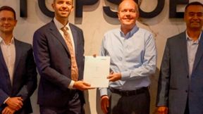 From left to right: Johan Malan, Head of Licensing, Topsoe; Thibault Menage, Vice President US & Caribbean, HDF Energy; Henrik Rasmussen, Managing Director the Americas, Topsoe; and Sami Gulistan, Senior Licensing Manager, Topsoe. (Source: Topsoe )