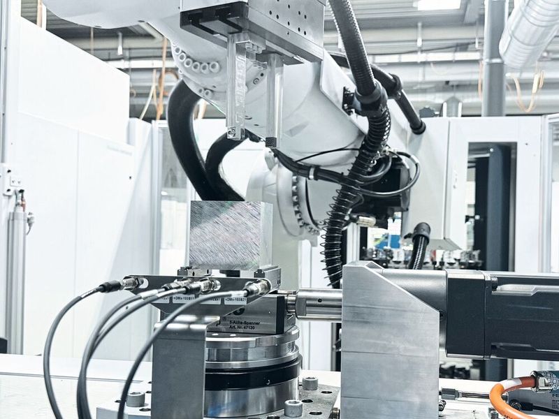 Der Greifer passt sich automatisch an die Werkstückgrösse an. (Bild: Erowa AG)