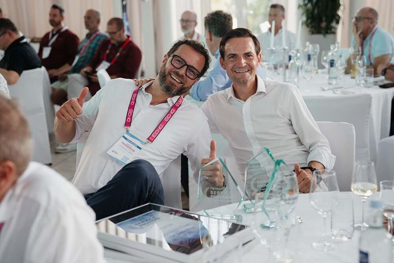 Abräumer des Abends: Ralph Friederichs, cyberdine IT, und Martin Hörhammer, Medialine (Bild: Werbefotografie Emme)
