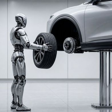 Bis diese Vision Wirklichkeit wird, dürfte es noch etwas dauern. Und ob Werkstattroboter unbedingt menschenähnliche Beine brauchen, ist auch nicht gesagt. (Bild: KI-generiert)