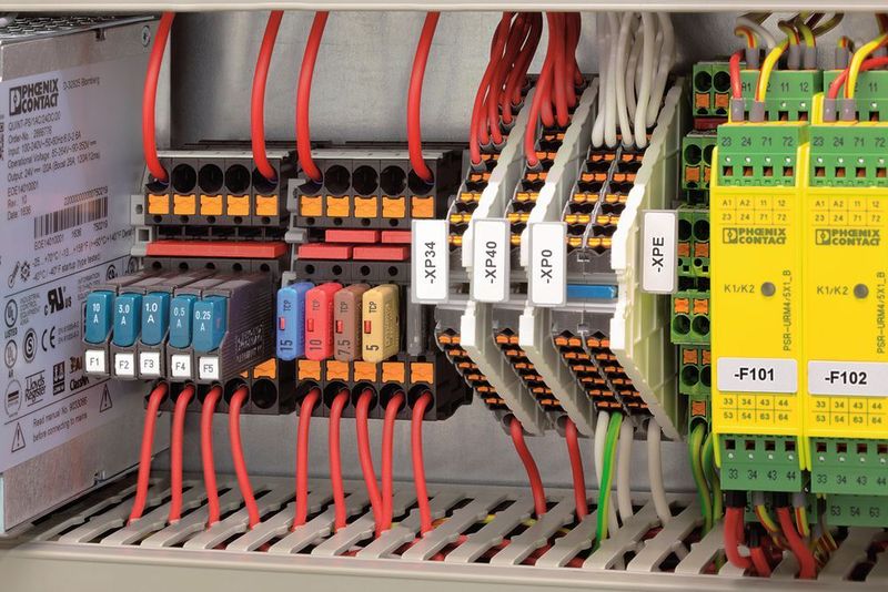 Bild 4: Ob mit thermischen Geräteschutzschaltern oder mit klassischen Kfz-Schmelzsicherungen: Push-in-Sicherungsklemmen sollen die Anlage gut absichern. (Phoenix Contact)