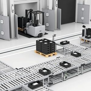 Überwachung des Materialflusses mittels RFID-UHF-Technologie.(Bild:  Balluff)