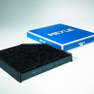Meyle: Der Zulieferer bietet einen neuen Aktivkohlefilter für den Innenraum an, der Feinstaub herausfiltert und NOx als Salz bindet. Nach eigenen Angaben ist Meyle bisher der einzige Hersteller mit einem solchen Filter.(Bild:  Meyle)