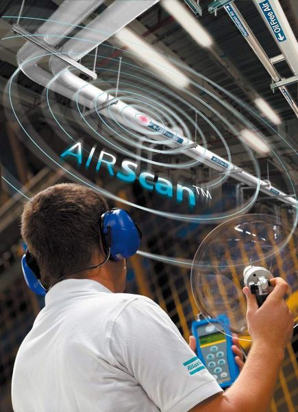 Bild 1: Gerade bei ausgedehnten Druckluft-Netzen mit vielen Anschlussleitungen können über Leckagen bis zu 30% der erzeugten Druckluftmenge vergeudet werden. Ein Audit der Druckluft-Versorgung wie der Air-Scan in diesem Beispiel sollte deshalb auch die Leckagesuche enthalten. (Archiv: Vogel Business Media)
